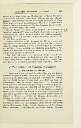 V. Das Zeitalter des Deutschen Kaiserreiches