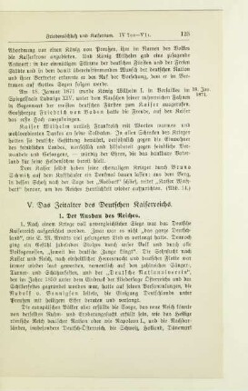 V. Das Zeitalter des Deutschen Kaiserreiches