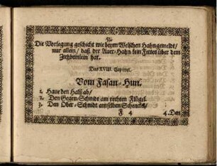 Das XVIII. Capittel. Vom Fasan-Hun