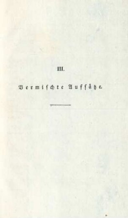 III. Vermischte Aufsätze