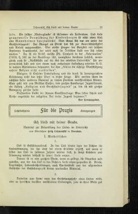Ach bleib mit deiner Gnade : Material zur Behandlung des Liedes im Unterricht
