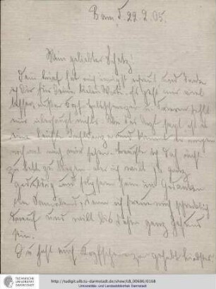Brief vom 22.02.1905
