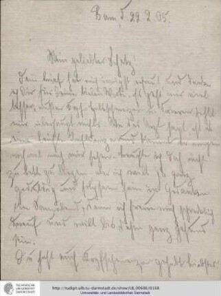 Brief vom 22.02.1905