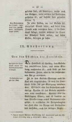 IX. Abtheilung. Von den Pflichten der Herrschaft