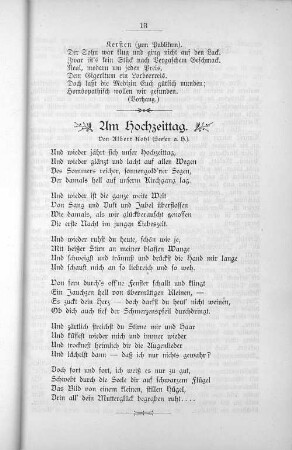 Am Hochzeittag. Von Albert Kohl (Seesen a. H.).