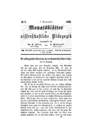 Die pädagogische Bedeutung des mathematischen Unterrichts