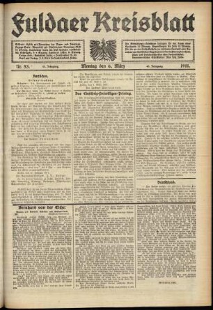 Ausgabe vom Montag, den 06. März 1911.