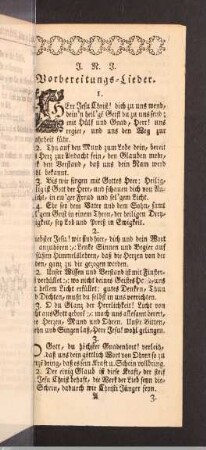Vorbereitungs-Lieder.