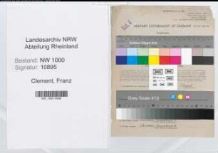 Entnazifizierung Franz Clement, geb. 05.03.1891 (Steueramtmann)