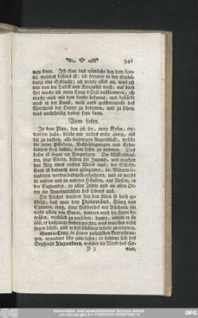 Vom Lesen.
