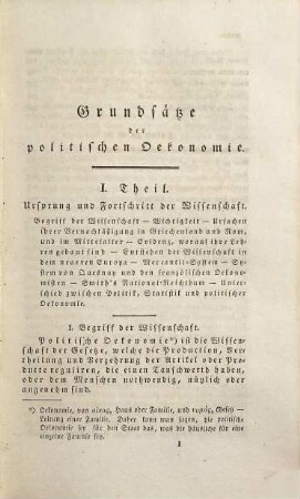 Grundsätze der politischen Oekonomie : nebst kurzer Darst. d. Ursprungs u. Fortschrittes dieser Wiss.
