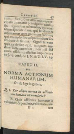 Caput II. De Norma Actionum Humanarum, seu de Lege in genere
