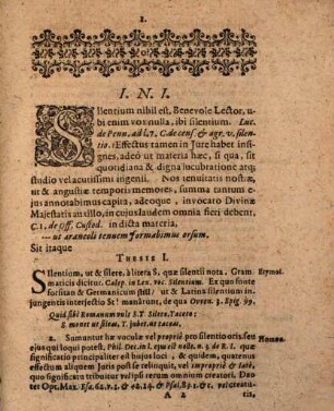 Disp. inaug. iur. de silentio