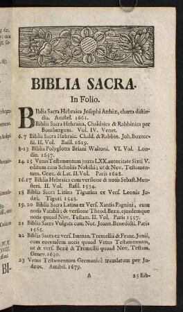 1-7, Biblia Sacra.
