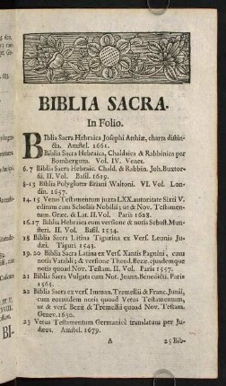 1-7, Biblia Sacra.