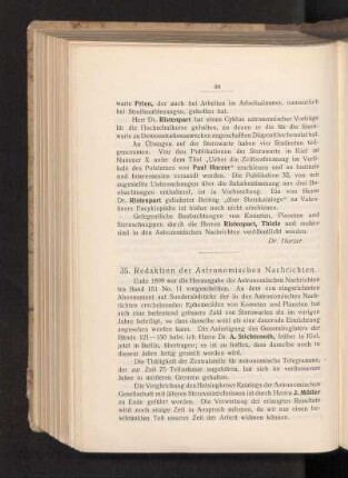 35. Redaktion der Astronomischen Nachrichten.