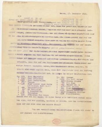 Brief an Lothar Windsperger : 17.12.1918