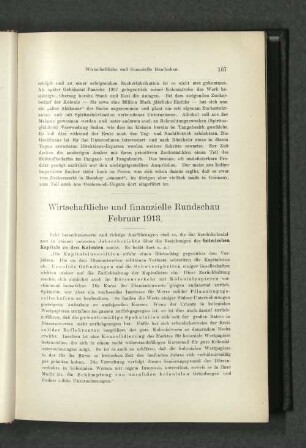 Wirtschaftliche und finanzielle Rundschau Februar 1913