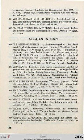 Zinn (Nr. 303-329)