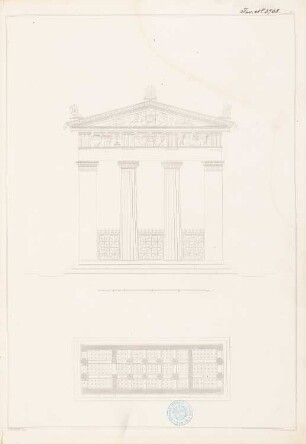 »Tektonik der Hellenen« (Tafelband, 2. Auflage Berlin 1874): Tafel 20: Tempelfassade
