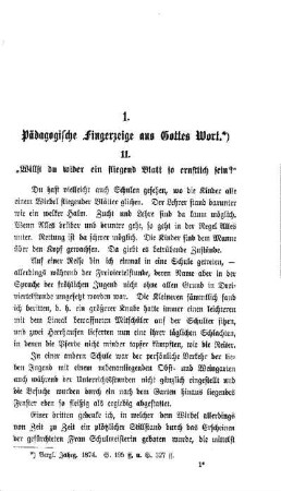 Pädagogische Fingerzeige aus Gottes Wort