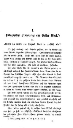 Pädagogische Fingerzeige aus Gottes Wort