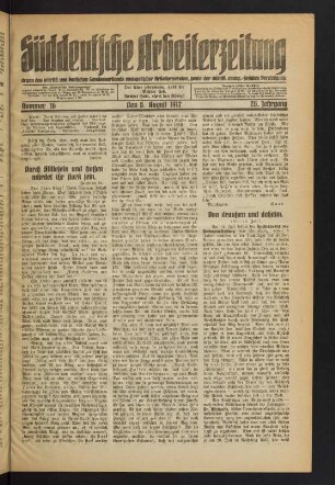 Nr. 16. Den 5. August 1917 - Nr. 17. Den 19. August 1917