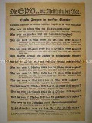 Sonderdruck der NSDAP zur Reichstagswahl am 31. Juli 1932 mit scharfer Polemik gegen die SPD