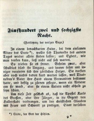 Fünfhundert zwei und sechzigste Nacht