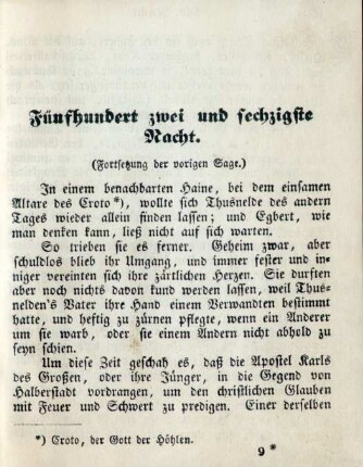 Fünfhundert zwei und sechzigste Nacht