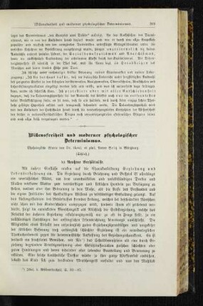 Willensfreiheit und moderner psychologischer Determinismus : psychologische Studie