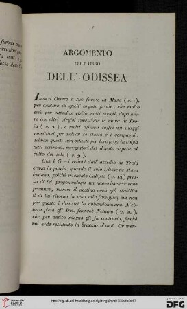 Argomento del I libro dell'Odissea