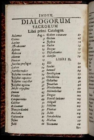 [Index.] Dialogorum Sacrorum ...Catalogus.