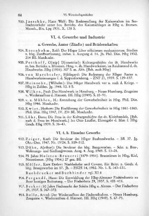 VI. 4. Gewerbe und Industrie
