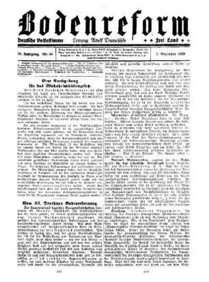 Vom 32. Deutschen Bodenreformtag : (Fortsetzung)