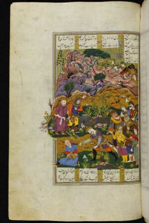Illustration: Kai Ḫusrau enthauptet Afrāsiyāb