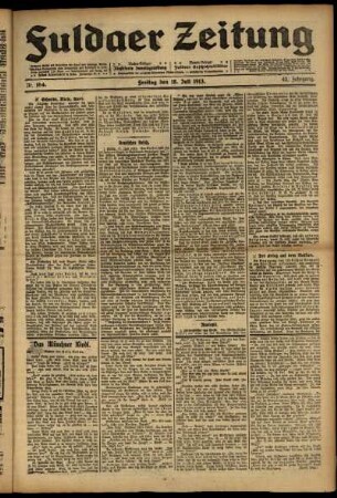 Ausgabe vom Freitag, den 18. Juli 1913.