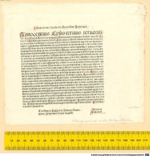 Breve "Cum alias pastorali". Rom, 1489.12.04.