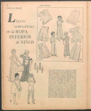 Líneas sentadoras en la ropa interior de niños [Dibujos] : Para la mujer