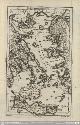 Neue Vorstellung der Insel Creta heut zu Tage Candia und des Aegaeischen Meers oder des Archipelagus, wie sie zu alten Zeiten bekannt gewesen