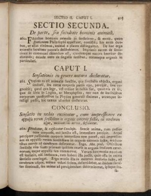 Sectio Secunda. De parte, seu facultate hominis animali.