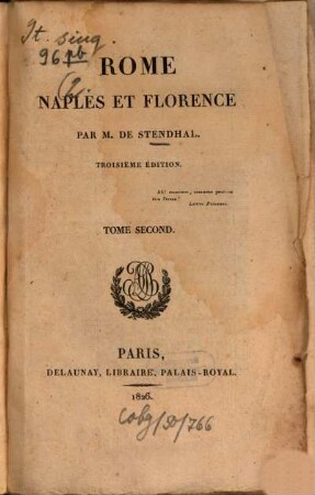 Rome, Naples et Florence, 2