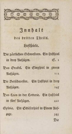 Innhalt des dritten Theils