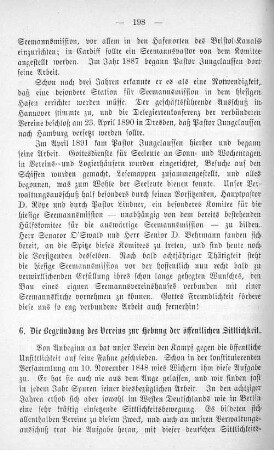 6. Die Begründung der Vereins zur Hebung der öffentlichen Sittlichkeit.