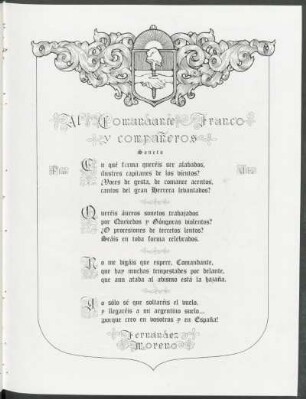 Al Comandante Franco y compañeros - soneto