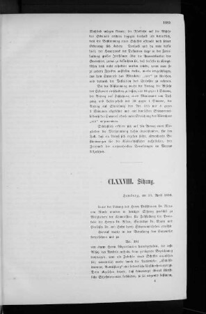 CLXXVIII. Sitzung.