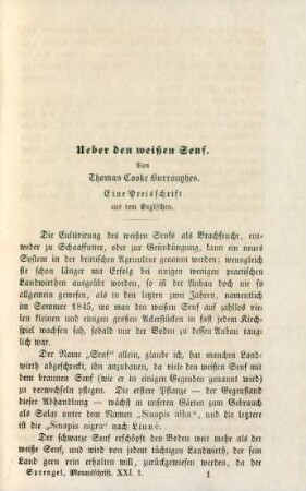 Ueber den weißen Senf.