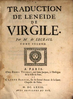 Traduction de l'Énéide De Virgile, 2
