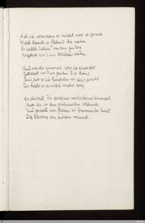 Ach sie vernahm es nicht was er sprach (Der Blumenelf, Vers 17 - 28) : [SW I: H4]; [SW I, S. 30-31/114]