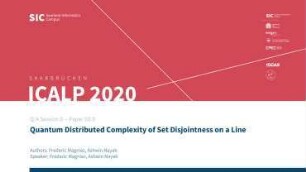 Quantum Distributed Complexity of Set Disjointness on a Line: Q/A Session D - Paper D3.D